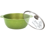 Кастрюля-жаровня 4л «Trendy style» (lime) со стеклянной крышкой ж41tsl