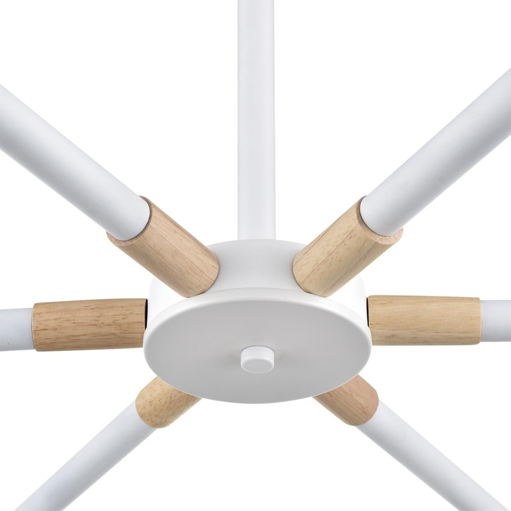 8097/6C MODERNI LN26 342 белый/белый металл, дерево/металл Люстра потолочная Е27 6*60W 220V ROSALINA