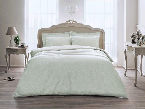 Постельное белье  PUNTO бирюзовый deluxe TIVOLYO HOME Турция