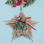 Подвеска елочная БЛЕСК «Снежинка лучистая» 13*14 см, Золото