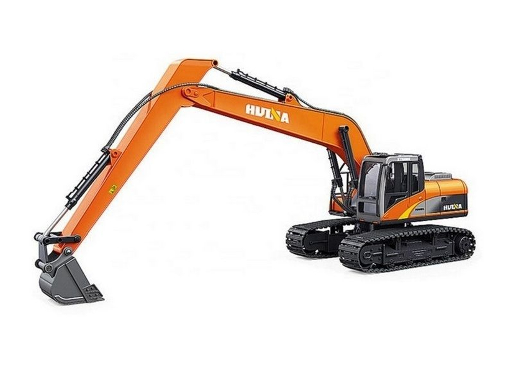 Радиоуправляемый экскаватор HUI NA TOYS, длиннорукий, оранжевый 2.4G 15CH 1/14 HN1551