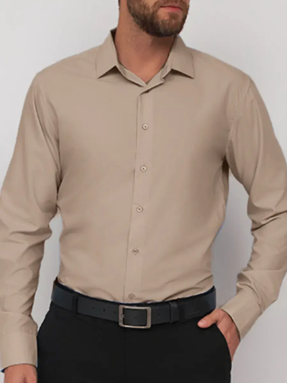 Рубашка классическая с длинным рукавом приталенная