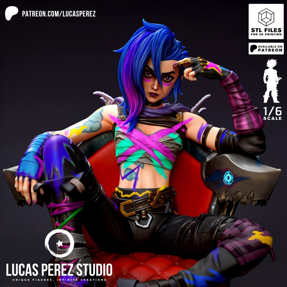 Фигуркаел Arcane Джинкс Лига легенд Jinx League of Legends