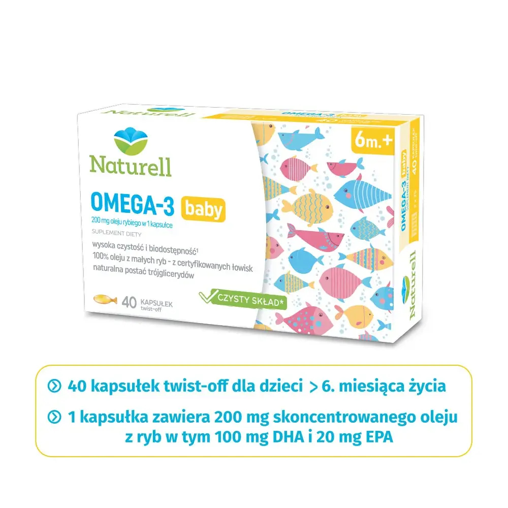 Naturell Omega 3 Baby - 40 капсул с откручивающейся крышкой