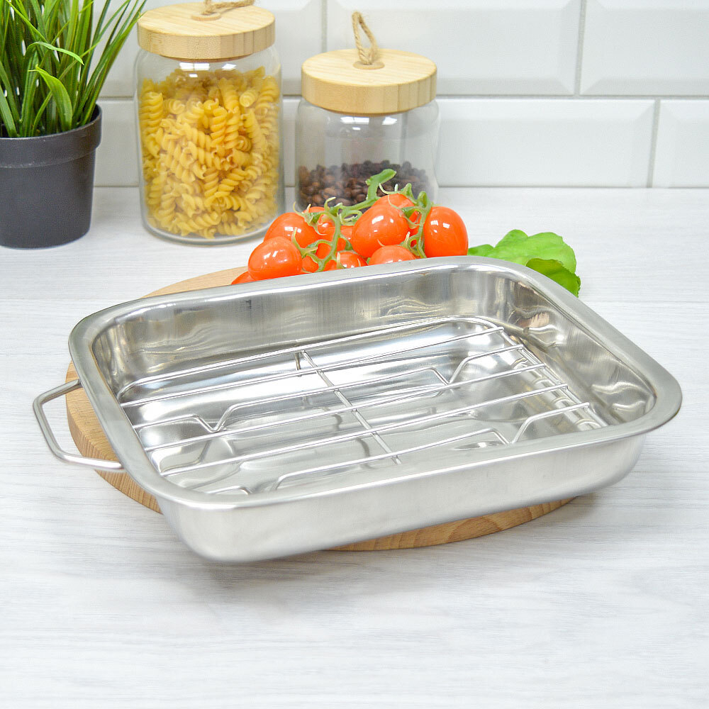 Форма для запекания 26см с решетой-гриль, нерж