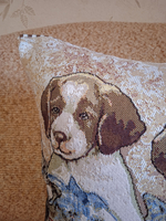 Декоративный гобеленовый чехол для интерьерной подушки Собачки 1 38*38