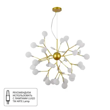 Люстра подвесная 36*G4 A7274SP-36GO золотистый/белый Candy Arte Lamp