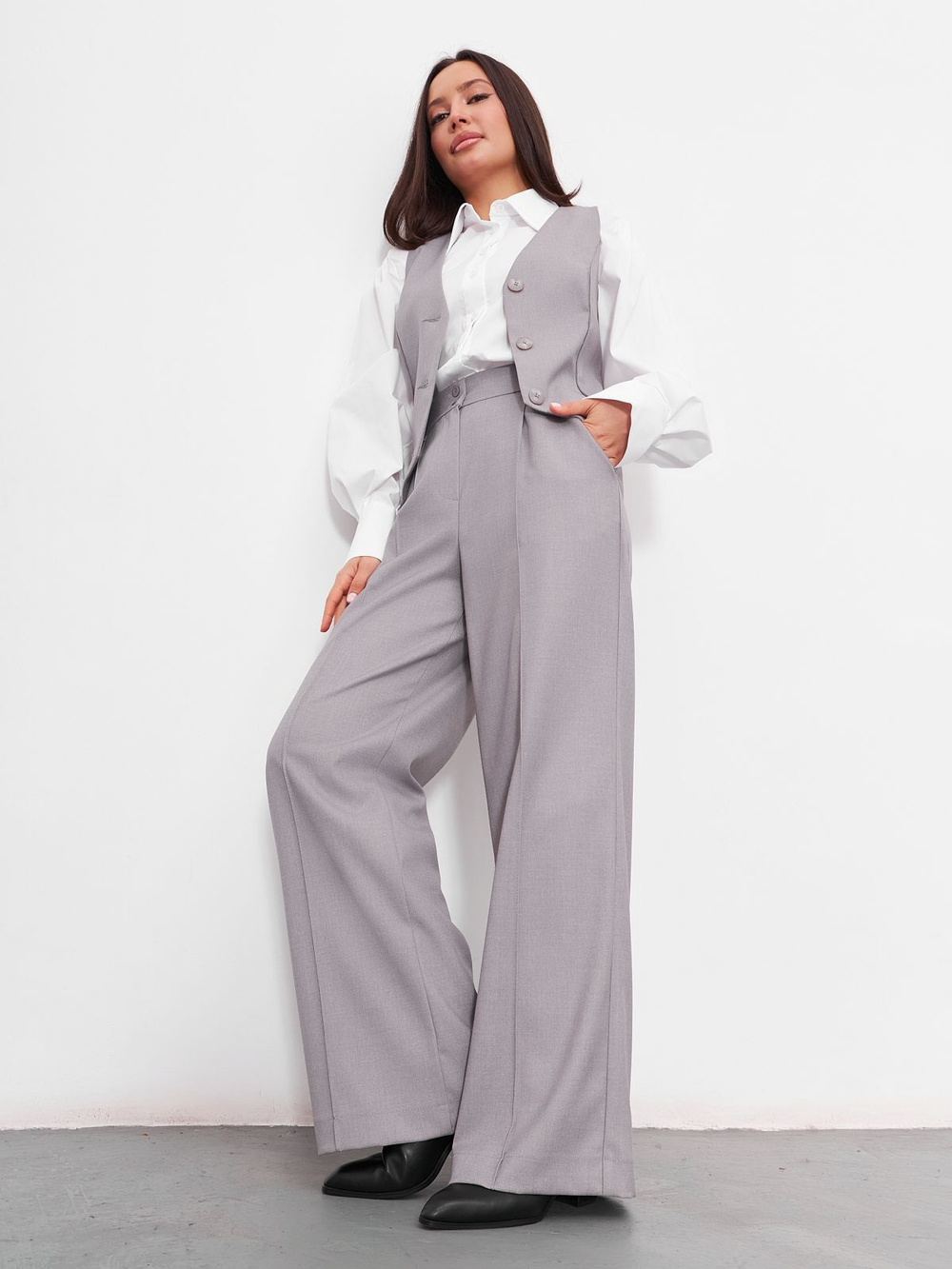 Брюки женские палаццо, Модный дом Виктории Тишиной, Амара 112-21-2, размер 46