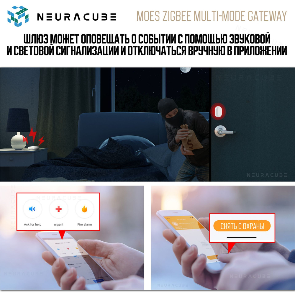 Мультипротокольный Ethernet Шлюз MOES (Zigbee 3.0 + Bluetooth + Mesh) Работает с Яндекс Алиса, Сбер Салют