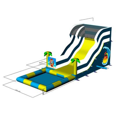 Надувная водная горка с бассейном «Пляжный оазис 2», 13*5*6 м