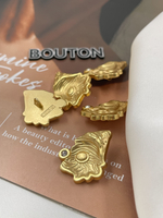 Пуговицы золотистые со стразом Скиап. в виде раковины