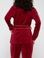 Роскошный домашний костюм из велюра (Размер: S) (Цвет: бордовый)