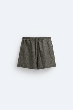 ZARA ПЛАВКИ С ЦВЕТОЧНЫМ ПРИНТОМ, СЕРОВАТО-КОРИЧНЕВЫЙ