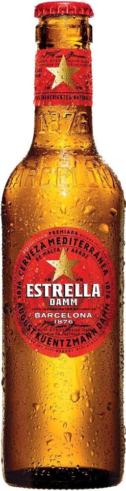 Пиво Эстрелла Дамм / Estrella Damm 0.33л - 24шт