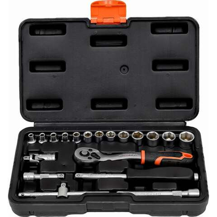 Набор 6-ти гранных головок с трещеткой 1/4" 19 пр. Gigant, Min размер головки-4мм, Max размер головки-14мм, GAS19