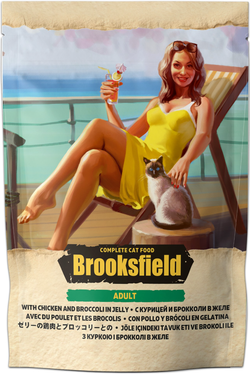 BROOKSFIELD Adult Cat с Курицей и брокколи в желе 85г.*22шт.