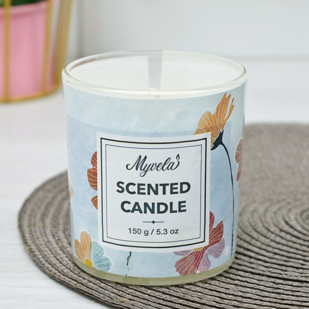 Свеча ароматическая микс Герань, Бергамот и белый чай, Хлопок