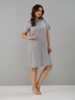 Ночная сорочка С-018/серый-экрюгорошки