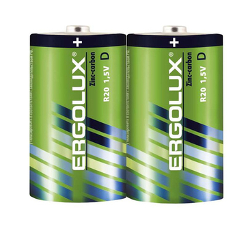Батарейка R-20 Ergolux Zinc (2шт/уп)