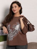 Блуза Цветочная рапсодия (коричневая) Б15310-18М LT Collection