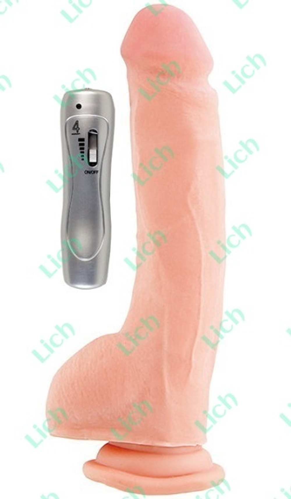 Телесный вибратор на присоске серии Elite, 17 см