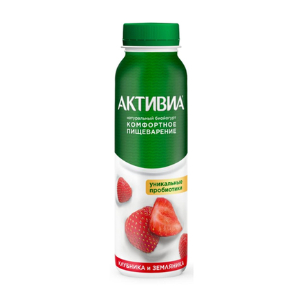 Биойогурт Активиа питьевая клубника-земляника 270 гр
