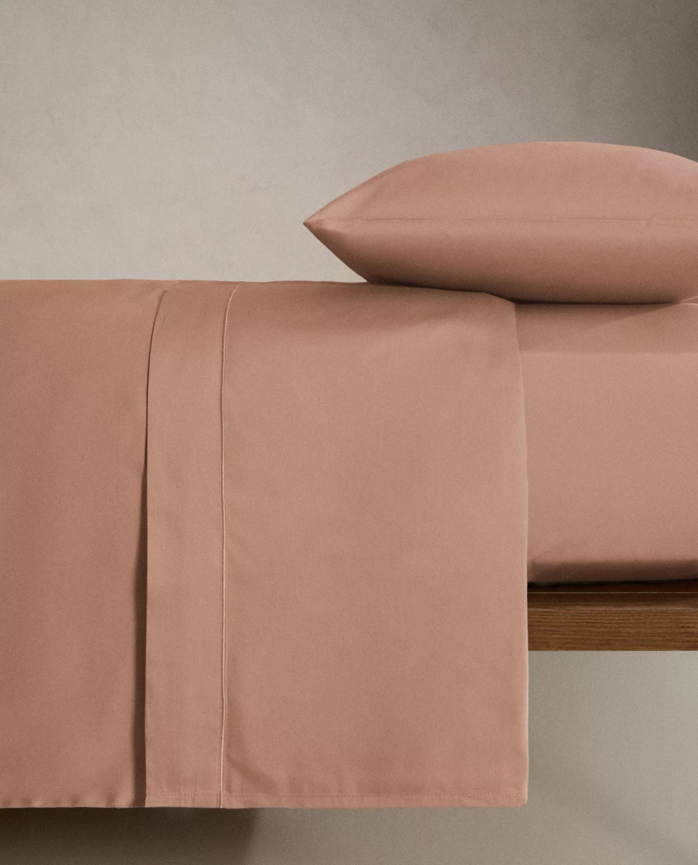 ZARA HOME (300 НИТЕЙ) ПОДОДЕЯЛЬНИК ИЗ САТИНА, РОЗОВЫЙ