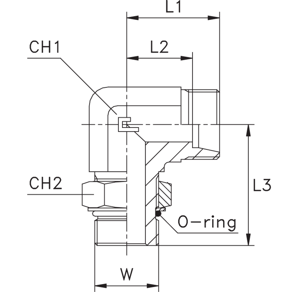 Штуцер FRA90 DL12 UNF 3/4 (корпус)