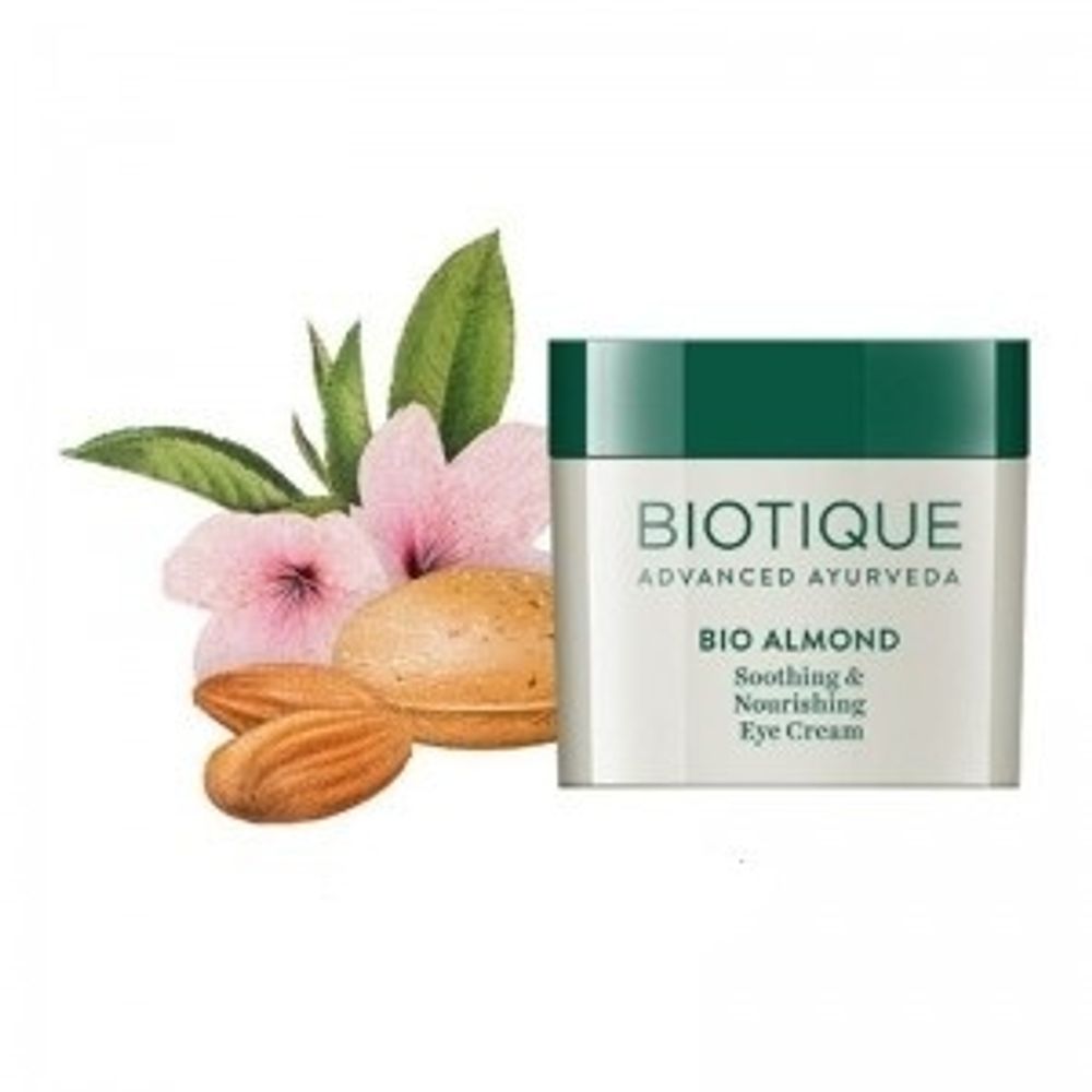 Крем для кожи вокруг глаз Biotique Bio almond, 15 г