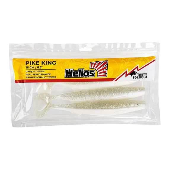 Виброхвост Pike King 6.3&#39;/16 см White &amp; Sparkles 3шт (HS-37-002) Helios