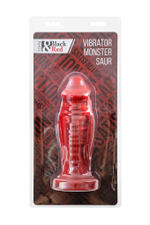 Силиконовый вибратор Monster Saur - 20 см. (Цвет: красный с черным)