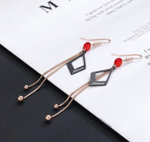 SALE! Длинные серьги - цепочки из ювелирной стали, "Nuance", 1 пара.