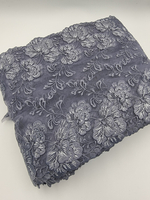 Вышивка на сетке джинс/серебро К802 24 см