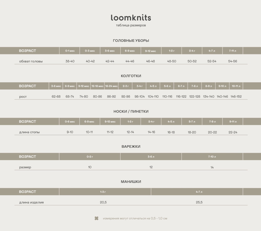 Носки детские Loomknits Молочный