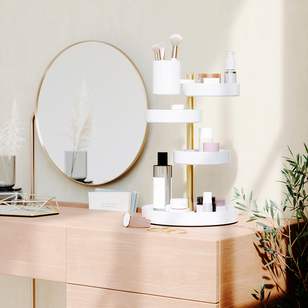 Органайзер настольный pirouette, белый/латунь