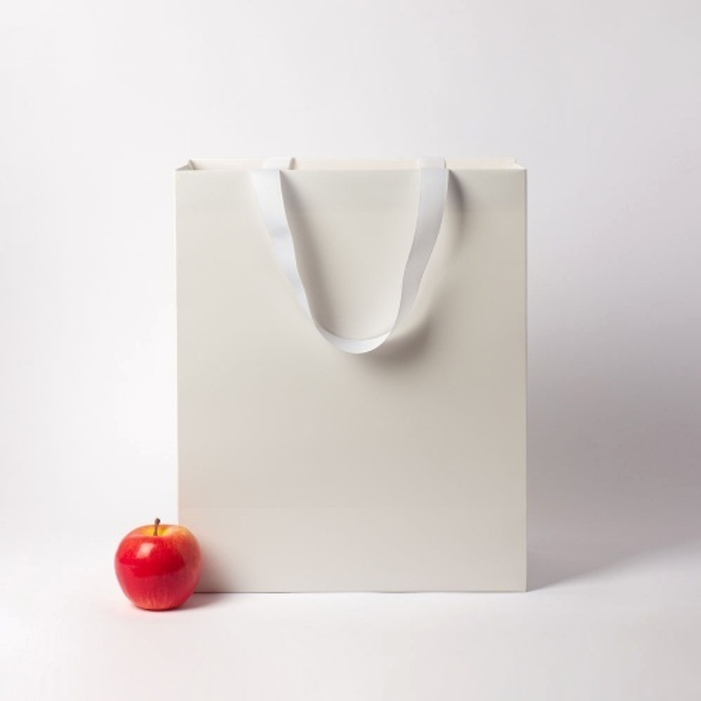 Пакет бумажный, 33x40x16, белый матовый, с вклееной ручкой