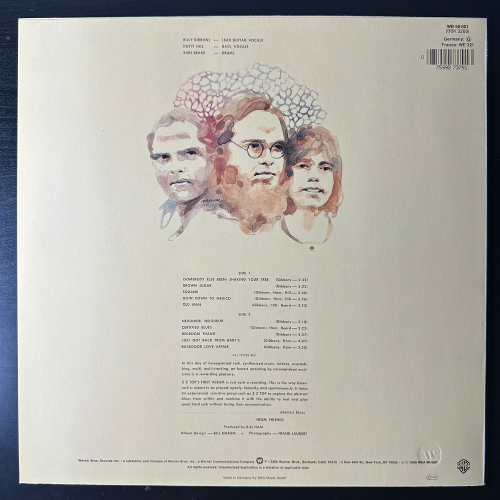 ZZ Top ‎– ZZ Top's First Album (Германия 1991г.)