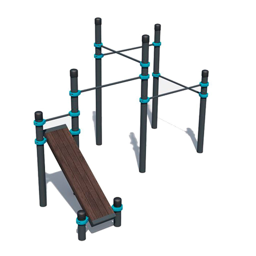 Воркаут-комплекс: 5 турников и наклонная скамья — Алерт