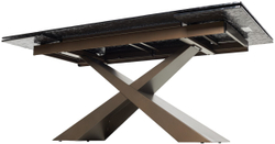 Стол ARKELL 180 GREY, стекло BUBBLE  / Шоколадное золото каркас ®DISAUR