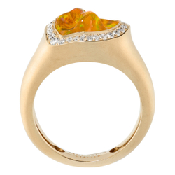 Кольцо с Опалом и Бриллиантами, R0029-55/1