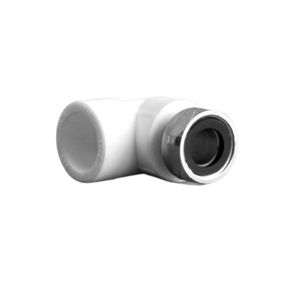Угольник ПП 20-1/2'' с накидной гайкой, белый, Политэк