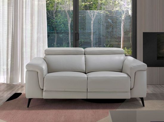 Диван 2-х местный с реклайнером 5319-2P-M5653 /6107 серый кожаный