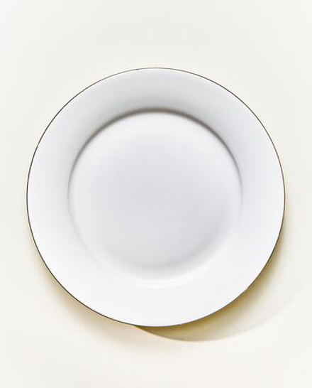 Zara Home тарелка десертная из костяного фарфора, цвет золотой, 20 см