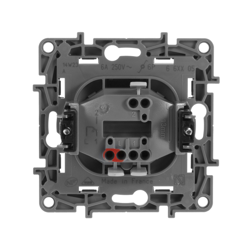 Выключатель кнопочный 1-клавишный с нормально-открытым/нормально-закрытым контактом 6А 250В антрацит ETIKA Legrand