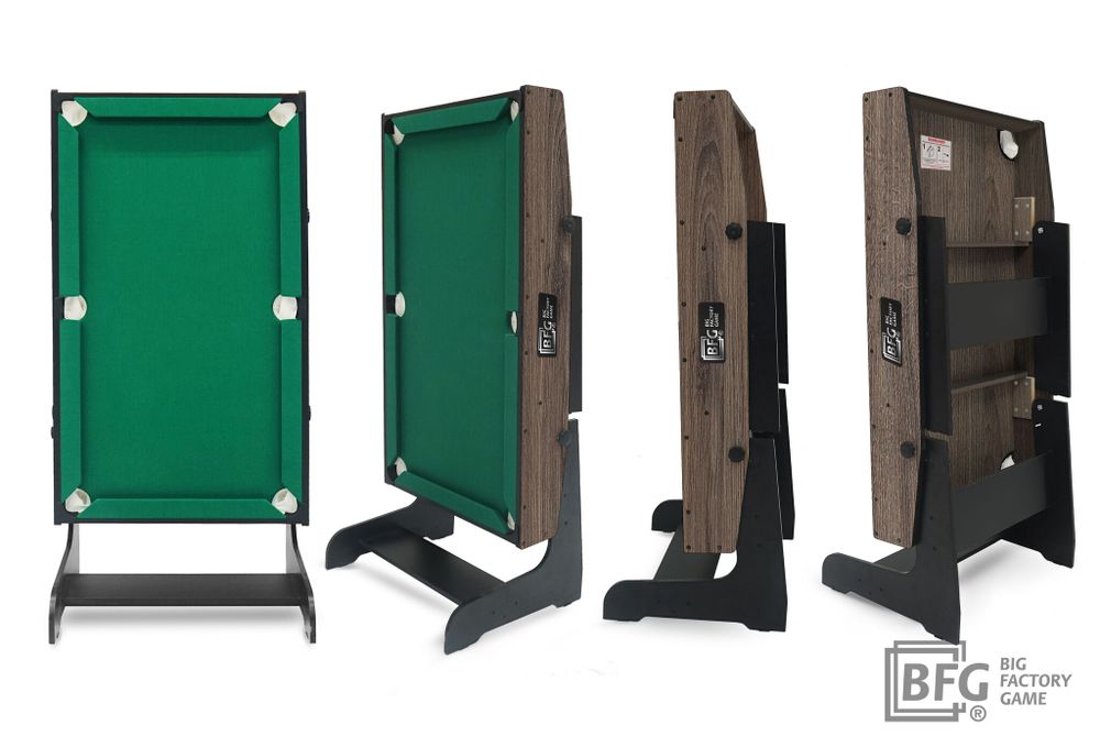 Бильярд BFG Compact Moby 4 (Анкор) (Пул, анкор/черный (ЛДСП), ЛДСП_16, Сукно Euro Pro 30 ш1.98м, Х/б сетка)