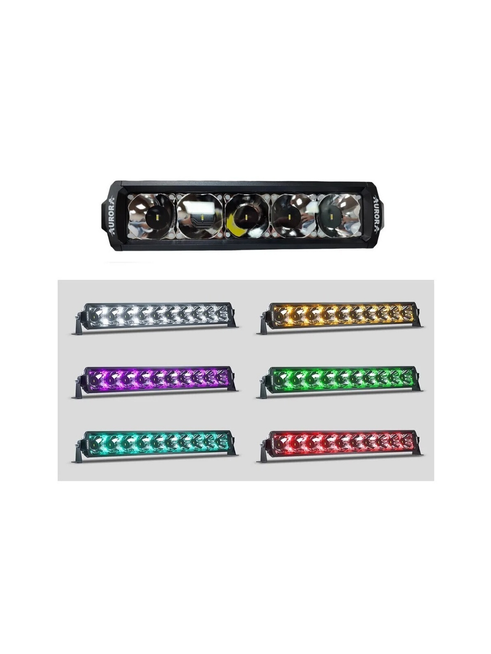 Светодиодная фара дальнего света AURORA 254 мм 75W с RGB подсветкой