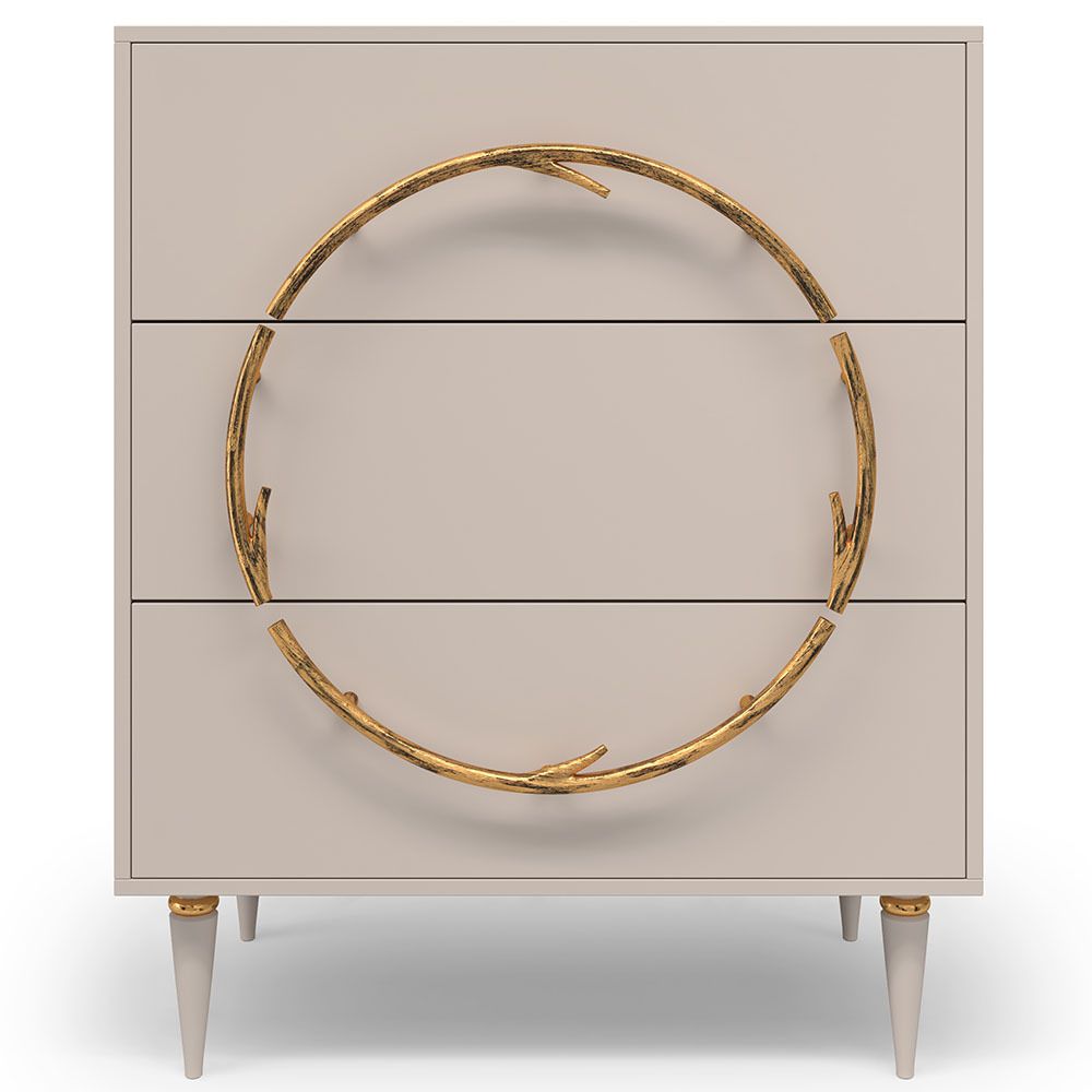 Комод Арт Колор matte Классик Голд с 3 ящиками Серый агат матовый