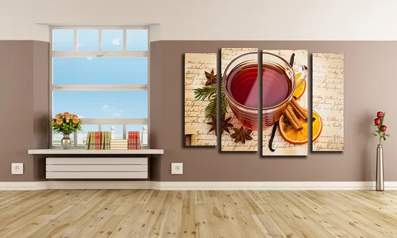 Модульная картина "Глинтвейн с корицей"