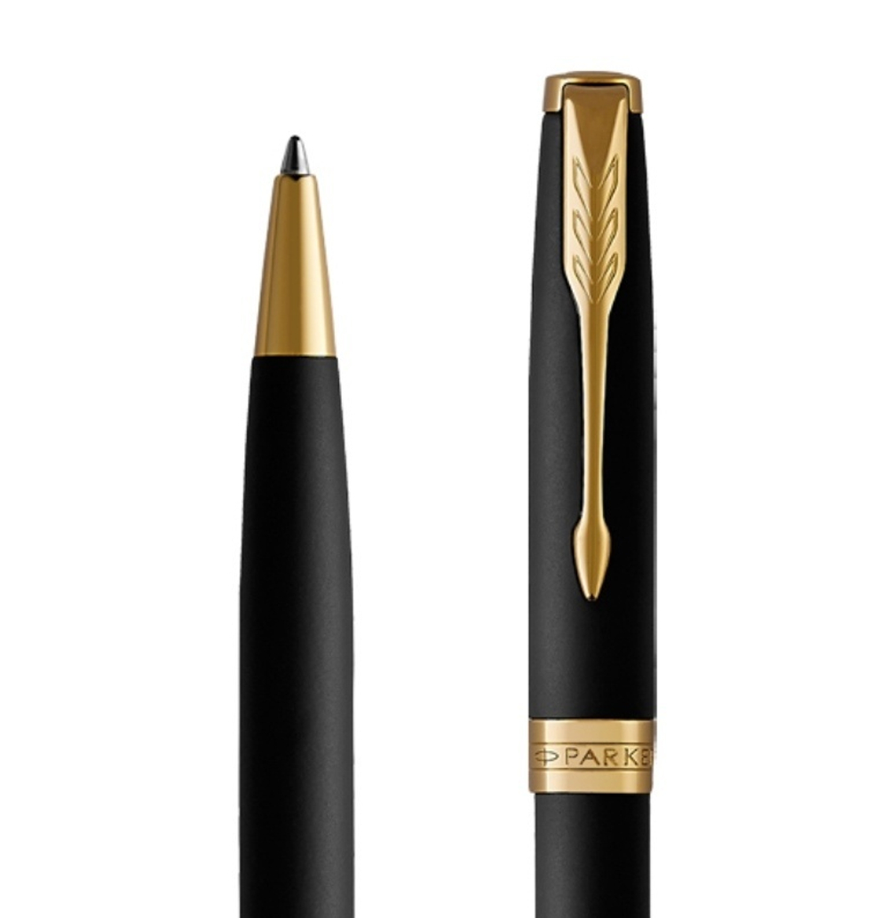 Шариковая ручка Parker Sonnet , Matte Black GT, стержень: M, цвет чернил: black , в подарочной упаковке