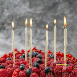 Набор свечей для торта «Гармония» (белое золото, 12 см) 6 шт